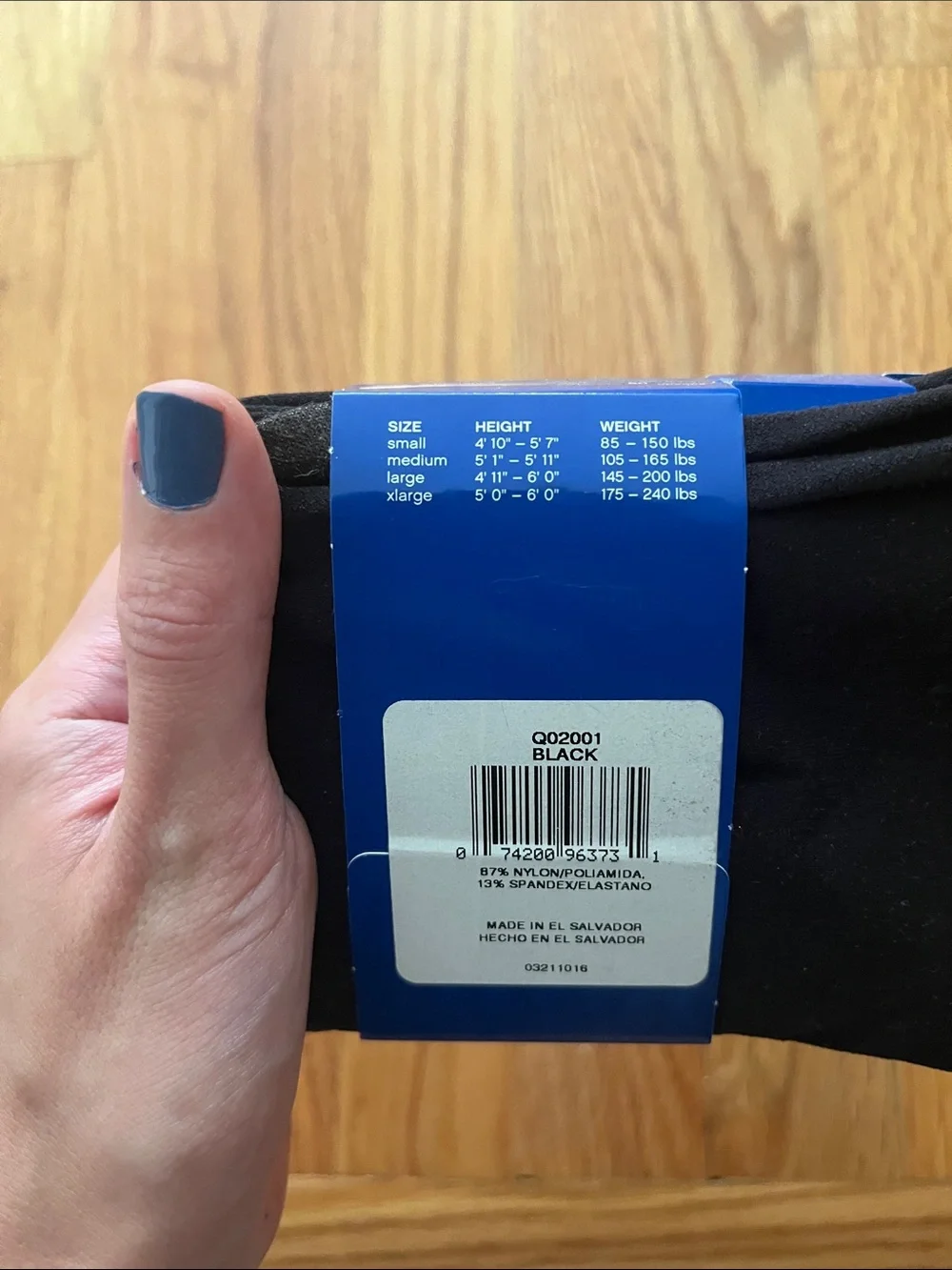 L'eggs Energy Footless Tights - Black, Size M